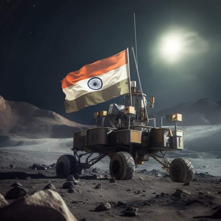 चांद पर लहराया भारत का तिरंगा  भारत ने रच दिया इतिहास